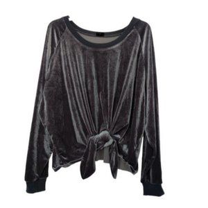 Nude Women's Velvet Front Tie Top